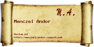 Menczel Andor névjegykártya