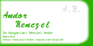 andor menczel business card